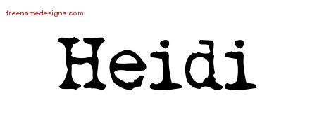 Vintage Writer Name Tattoo Designs Heidi Free Lettering - Free Name Designs