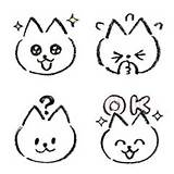 シンプルなしろねこ絵文字 再販版のLINE絵文字｜画像、情報など sketch template