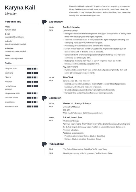 Librarian Resume Examples & Writing Guide for 2024