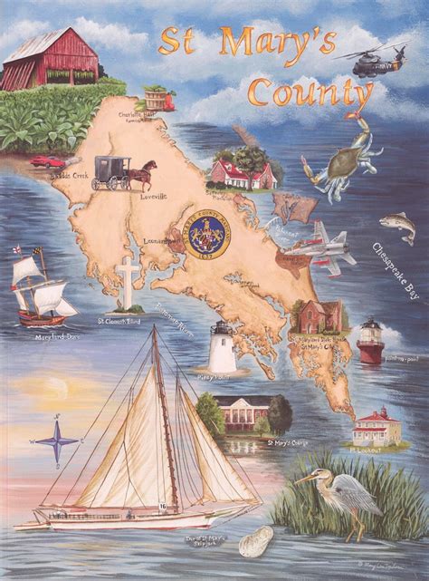 St Marys County Map - Etsy