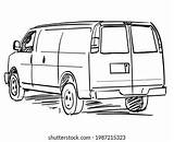 Contour Minivan Coloring Book Page Stylized Stock Vector Royalty Free  sketch template