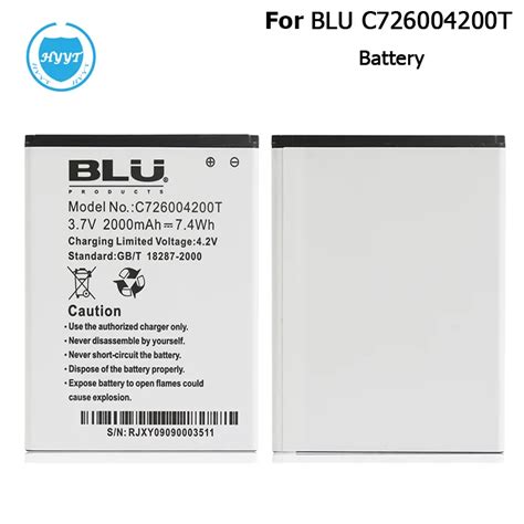 For BLU C726004200T Battery 2000mAh 100% New Replacement accessory accumulators For BLU Cell ...