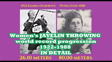 Women's JAVELIN THROWING world record progression 1922-1988 IN DETAIL ...