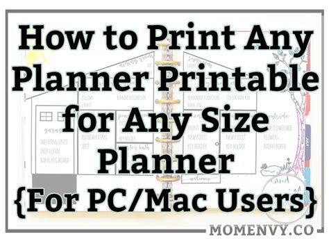 How to Resize Planner Printables for Any Size Planner or TNs