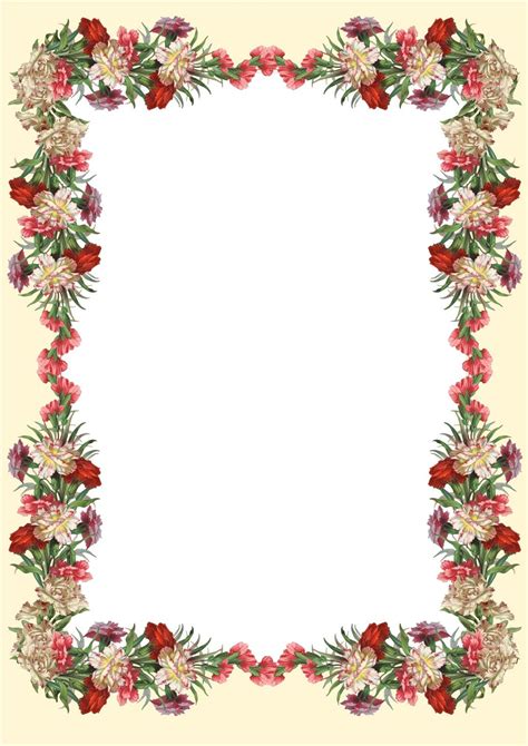 FREE printable vintage flower stationery | กรอบรูป | Pinterest | Briefpapier, Rahmen und ...