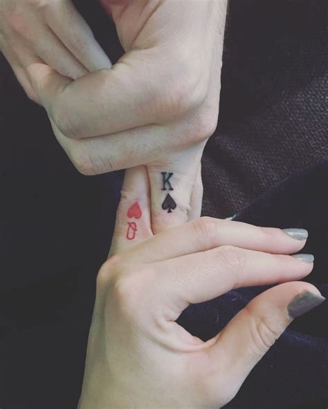 King of Spades Tattoo. | Best couple tattoos, Heart tattoo on finger, Queen of hearts tattoo