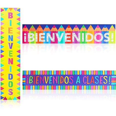 3-Pack Bienvenidos Welcome Banner for Spanish Classrooms, Made of ...