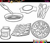 Premium Vector  Food Objects set coloring Page sketch template