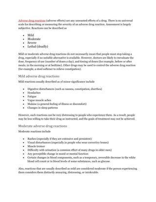 Adverse drug reaction types | PDF