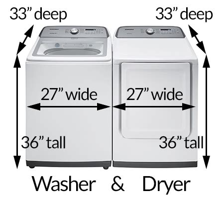 Washer & Dryer Dimensions: Standard, Stacked, & Compact - WR