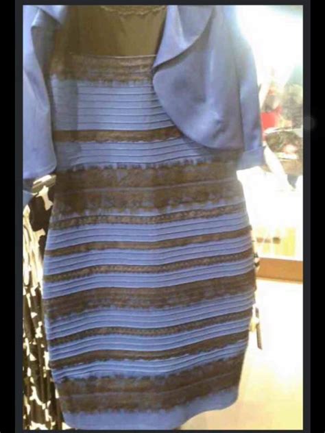 What color is this dress? Black and blue or gold and white? | White ...