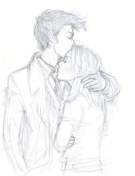 Romantic Couple Hugging Drawings and Sketches