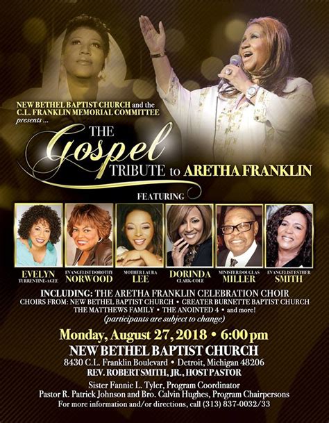 AUG 27: The Gospel Tribute to Aretha Franklin – DetroitGospel.com