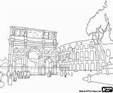 The Arch And Coliseum Of Rome coloring Page Printable Game sketch template