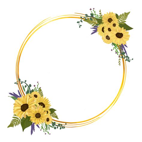 Sunflower Frame Circle Image, Circle, Sunflowers, Floral PNG Transparent Clipart Image and PSD ...