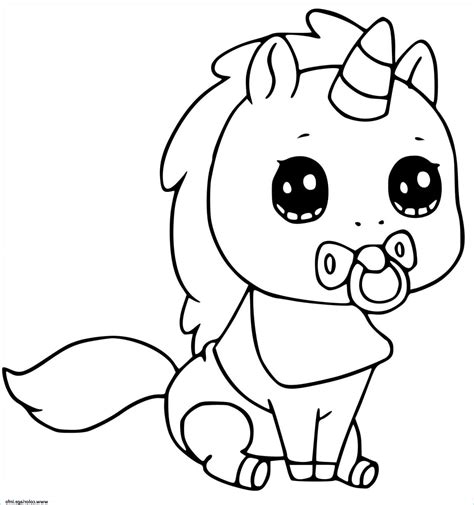 Coloriage Kawaii Licorne Unique Photos Coloriage Bebe Licorne Kawaii Jecolorie - Coloriage