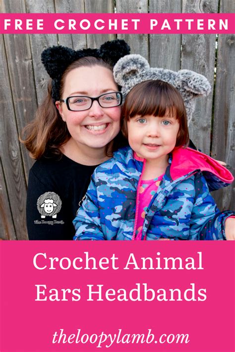 Get the free crochet pattern to make these adorable crochet animal ears headbands from The Loopy ...