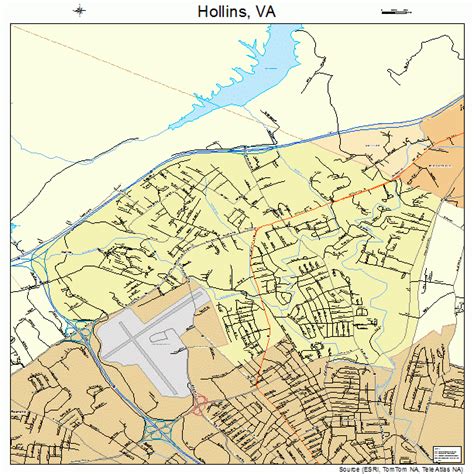 Hollins Virginia Street Map 5137880