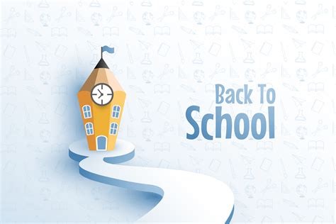 Back to school design with pencil as building 1223001 Vector Art at ...