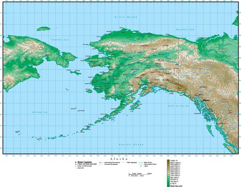 Digital Alaska Contour map in Adobe Illustrator vector format AK-USA-212170