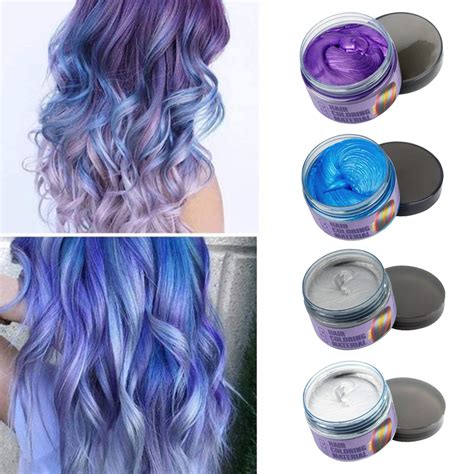 EZGO 4pc Hair Color Wax Kit Temporary Hairstyle Dye Cream - Gray, Blue ...