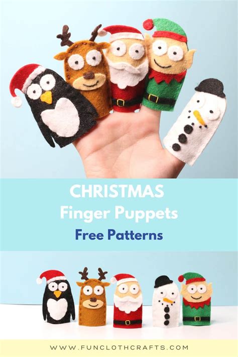 DIY Christmas Finger Puppets (Free Patterns) | Fun Cloth Crafts - Felt Craft Patterns