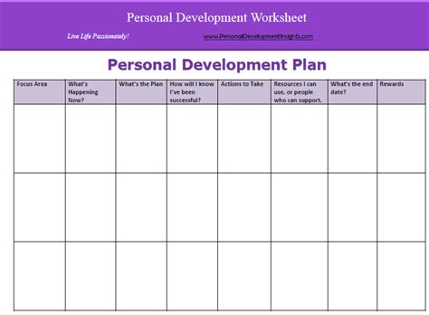 6 Personal Development Plan Templates - Excel PDF Formats