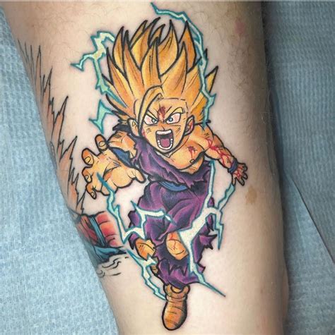 Super Saiyan 2 Gohan 🔥 Tattoo by @codydresser | Tattoos, Tattoos and ...