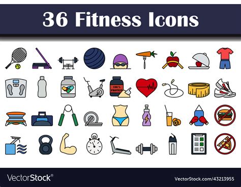 Fitness icon set Royalty Free Vector Image - VectorStock