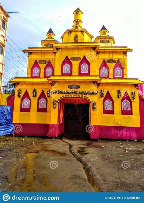 Durga Puja Pandal Decoration Theme in Assam India Stock Image - Image ...