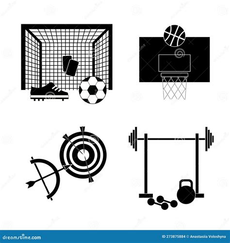 Concept of Simple Sports Icons Stock Vector - Illustration of penalty, bodybuilding: 273875884