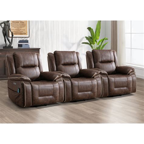 Bonzy Home Upholstered Home Theater Seat with Cup Holder | Wayfair