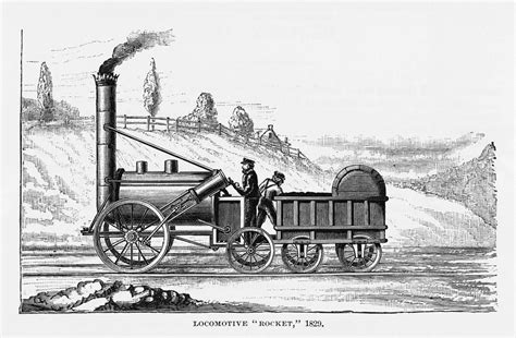 George Stephenson's Locomotive Drawing by Mary Evans Picture Library ...