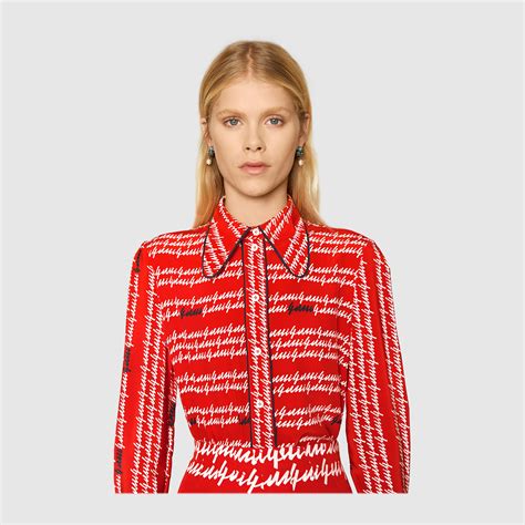 Gucci Women - Gucci print silk shirt - 424465ZGX056426