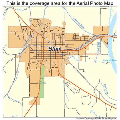 Aerial Photography Map of Blair, NE Nebraska