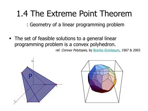 PPT - 1.4 The Extreme Point Theorem : Geometry of a linear programming ...