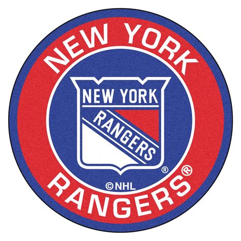 FanMats® 18880 - NHL New York Rangers Round Nylon Area Rug with "New York Rangers Shield" Logo ...