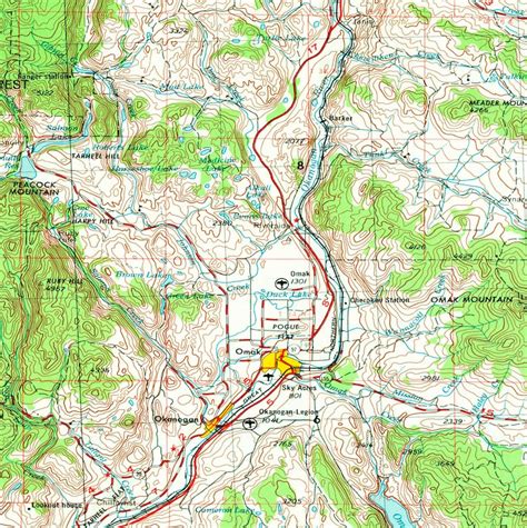 Okanogan WA Topographic Map 1954 24 x 36 | Etsy