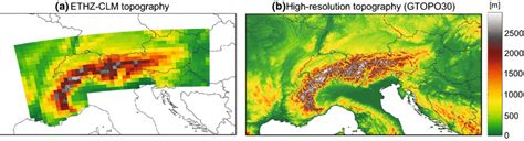 a Illustration of the Alpine topography of the regional climate model ...