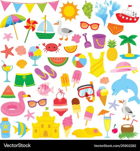 Summer clipart for kids Royalty Free Vector Image