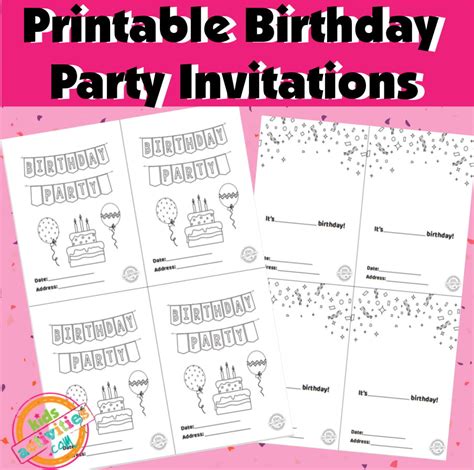 Free Printable Birthday Party Invitations Kids Will Love To Decorate