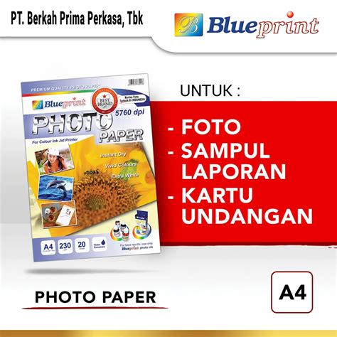 Kertas Foto / Kertas Glossy / Glossy Photo Paper BLUEPRINT A4 230 gsm | Kertas Foto | Blueprint ...