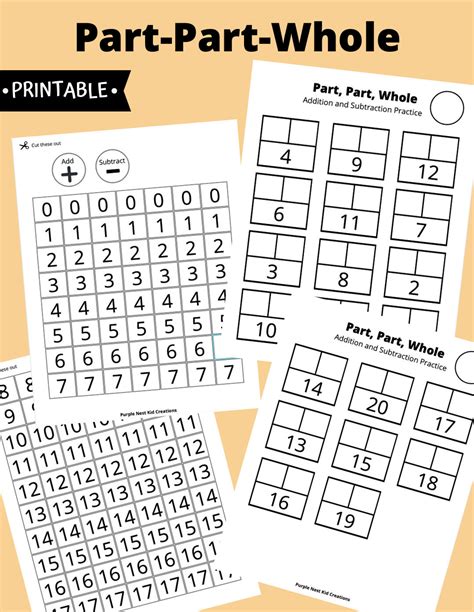 Part-Part-Whole Math Worksheet Digital Download Numbers | Etsy