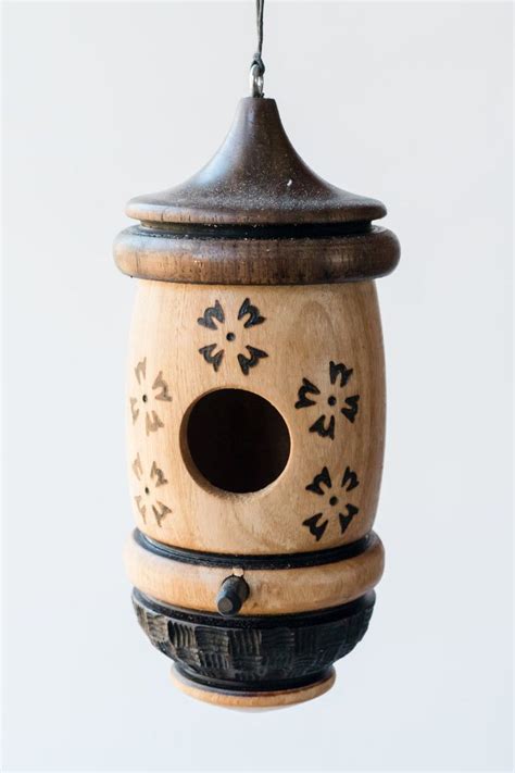 Hummingbird House, Flower Art, Handmade Wooden Birdhouse for Indoor/outdoor Use, Bird Lovers ...