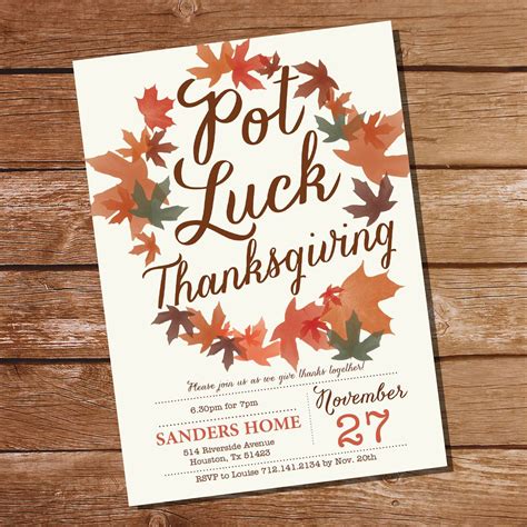 Editable Thanksgiving Invitations Classic Watercolor Chalkboard | Thanksgiving invitation ...