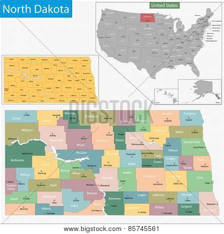 Map North Dakota Vector & Photo (Free Trial) | Bigstock