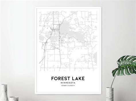 Forest Lake Map Print, Forest Lake Map Poster Wall Art, Mn City Map ...