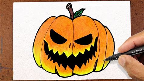 🎃COMO DESENHAR ABÓBORA DE HALLOWEEN 🎃 | HOW TO DRAW HALLOWEEN PUMPKIN ...