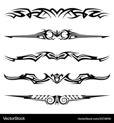 Dividers tribal tattoo elements Royalty Free Vector Image