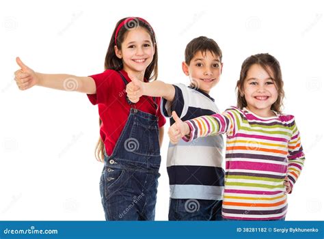 Three Kids With Thumbs Up Sign Stock Photography - Image: 38281182